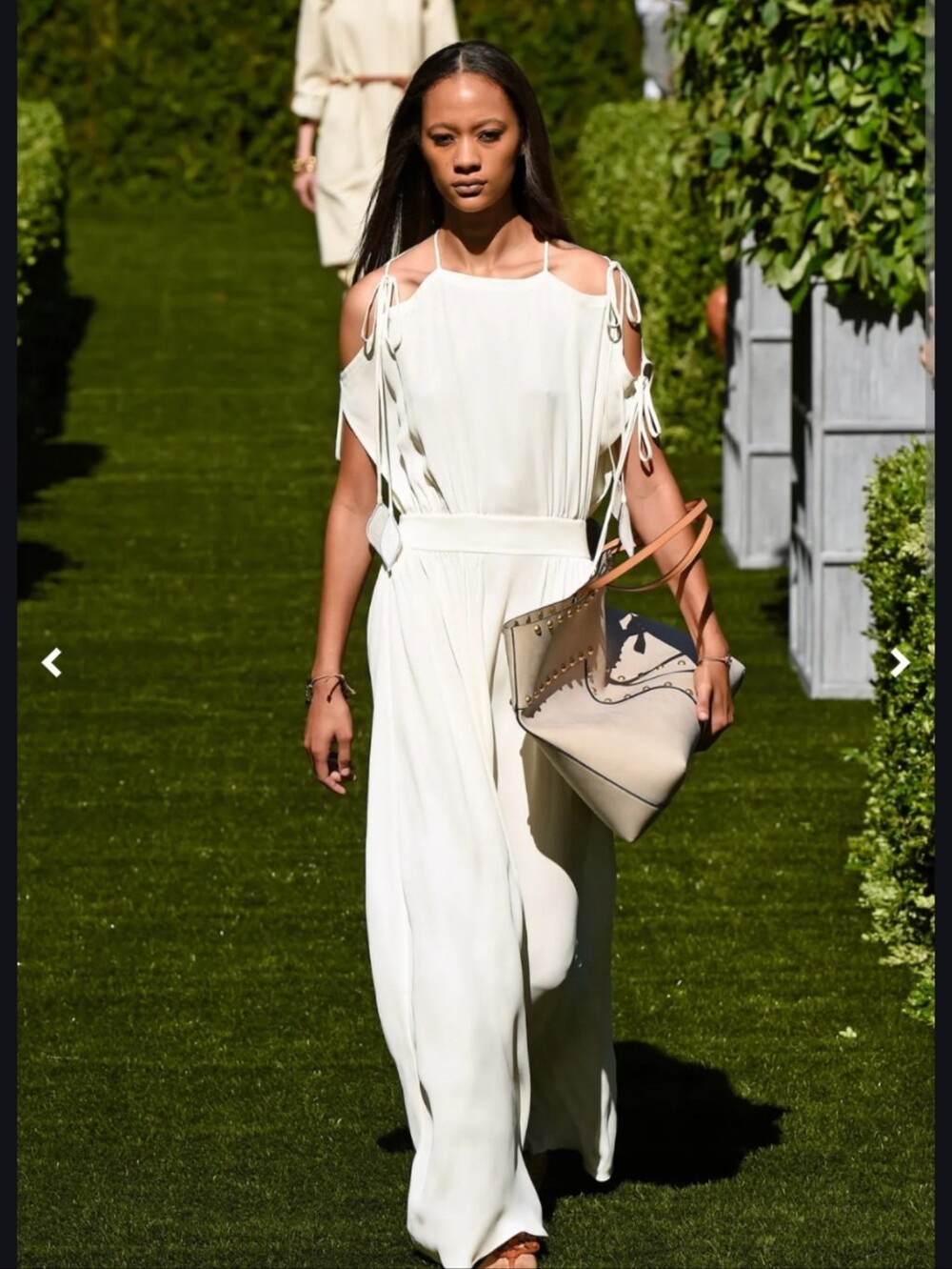 NWT Tory Burch Evalene Crepe Maxi Dress In Ivory